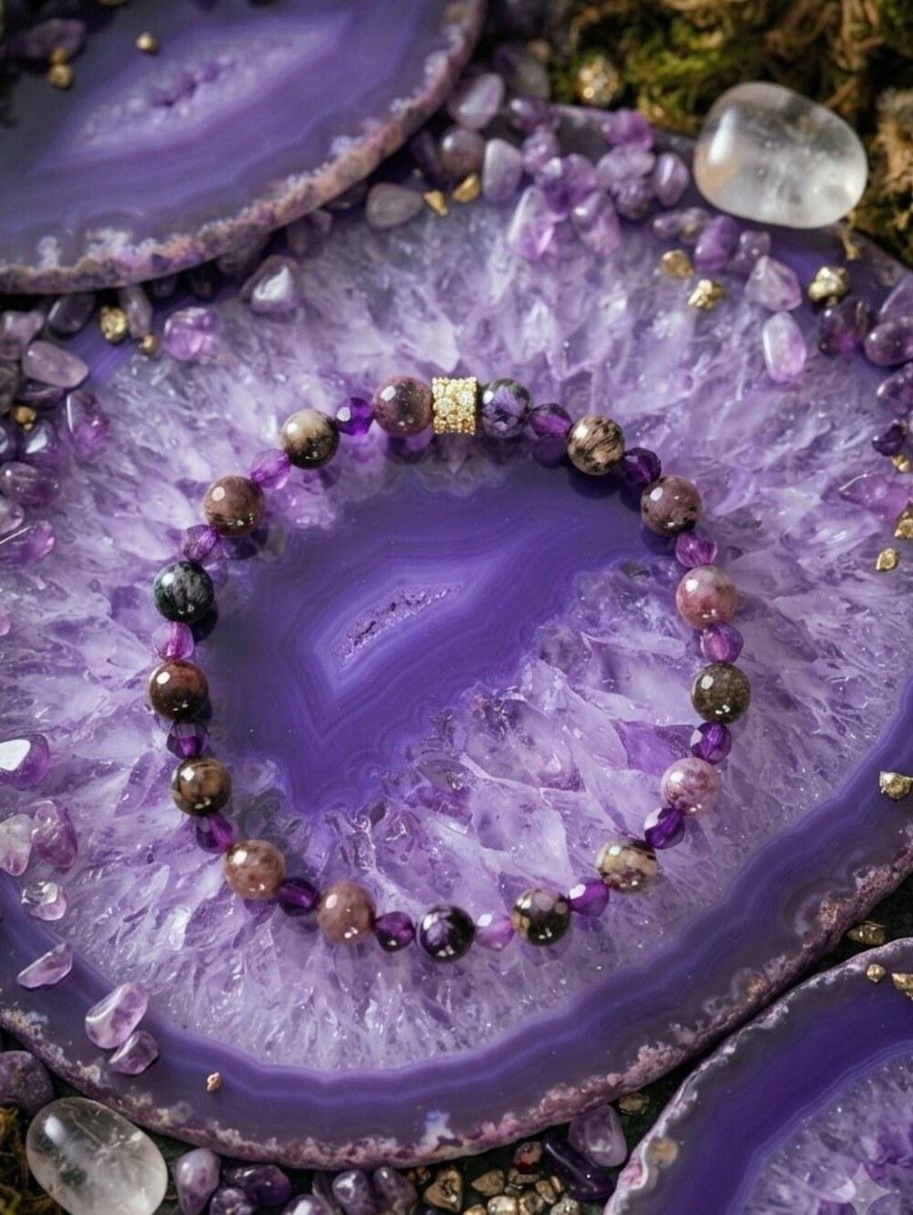 Charoite/Amethyst Bracelet